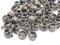 50 9mm Black Round Plastic Beads with Gold Flower Pattern Large Hole Beads with Loop